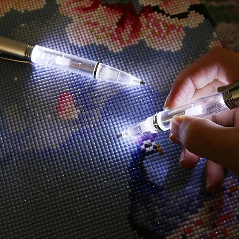 Embroidery Garments - LED 라이트 다이아몬드 페인팅 펜 1개,