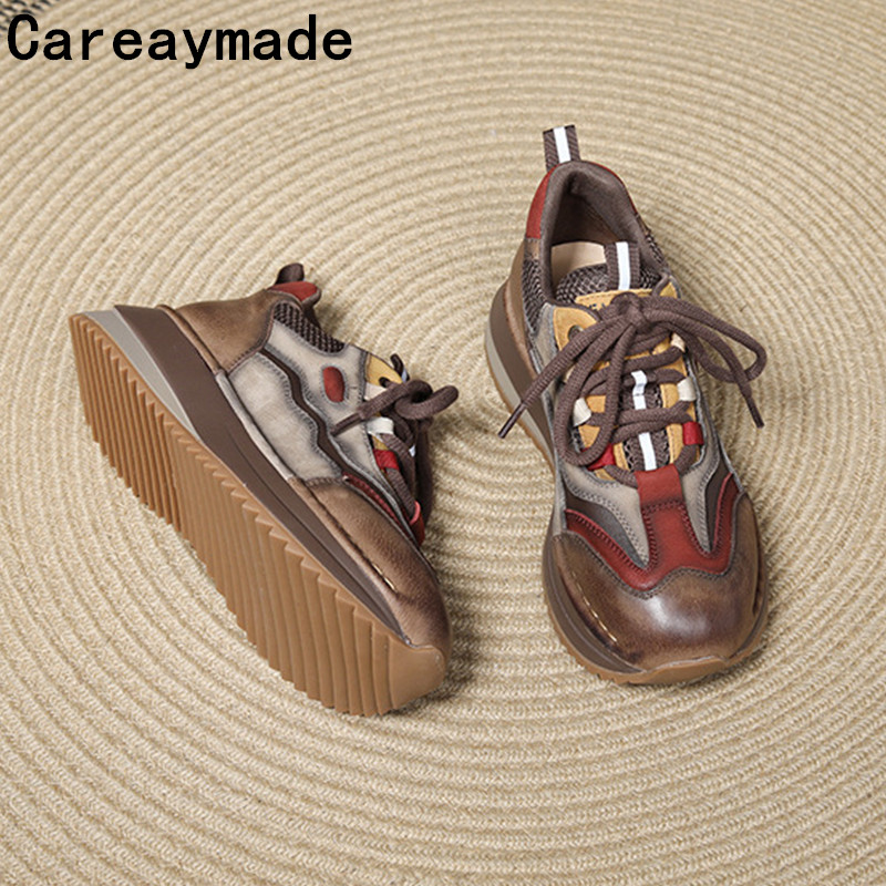 Embroidery Garments - Careaymade-Cow 정품 가죽 여성 발목 부츠