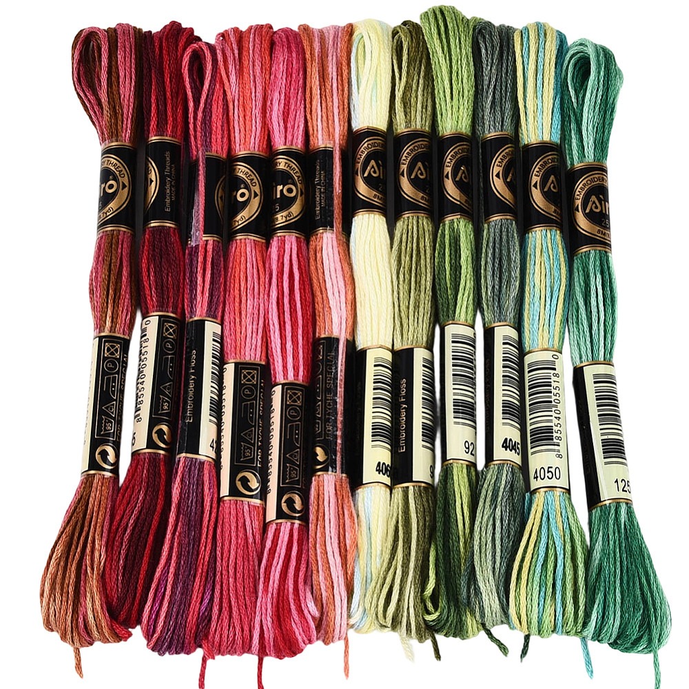 Embroidery Threads - 105야드 스티치 자수실 6합 다양한 색상의